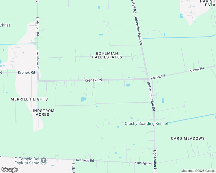map of restaurants, bars, coffee shops, grocery stores, and more near 2112 Krenek Road in Crosby