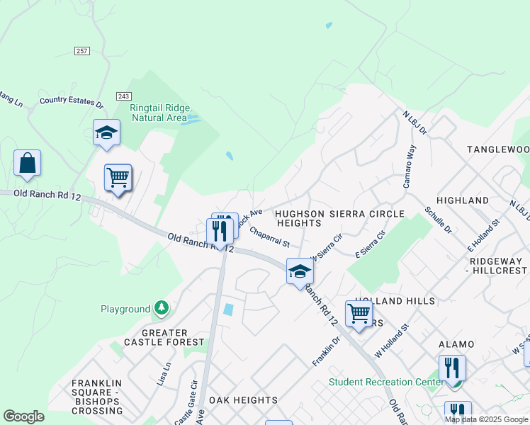 map of restaurants, bars, coffee shops, grocery stores, and more near 328 Craddock Avenue in San Marcos