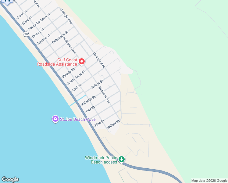 map of restaurants, bars, coffee shops, grocery stores, and more near 347 Bay Street in Port Saint Joe