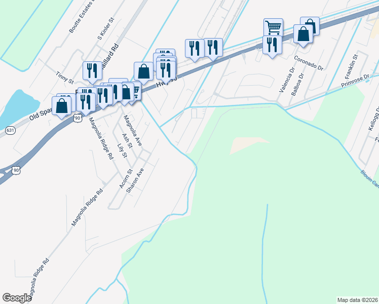 map of restaurants, bars, coffee shops, grocery stores, and more near 339 River Ridge Drive in Boutte