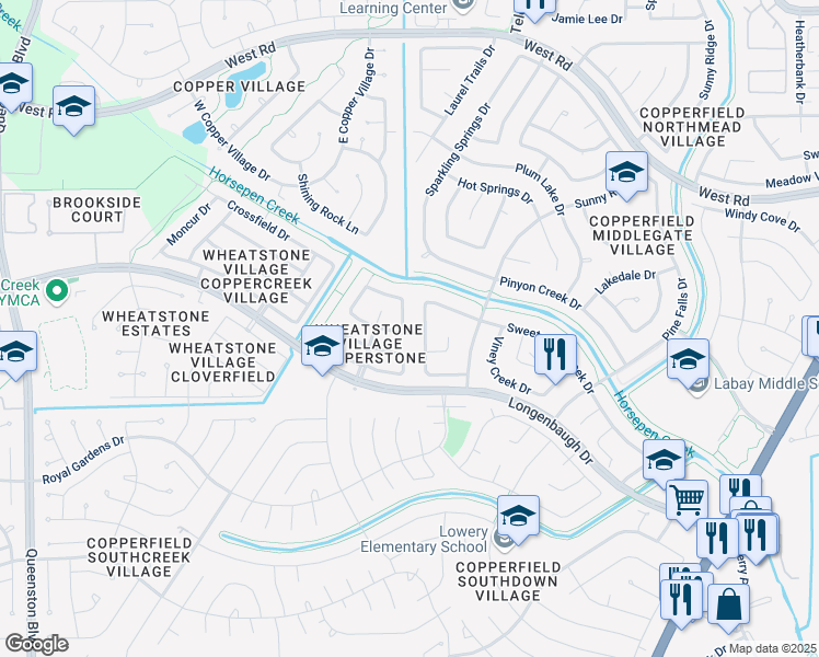 map of restaurants, bars, coffee shops, grocery stores, and more near 7902 Rothesay Chase Road in Houston