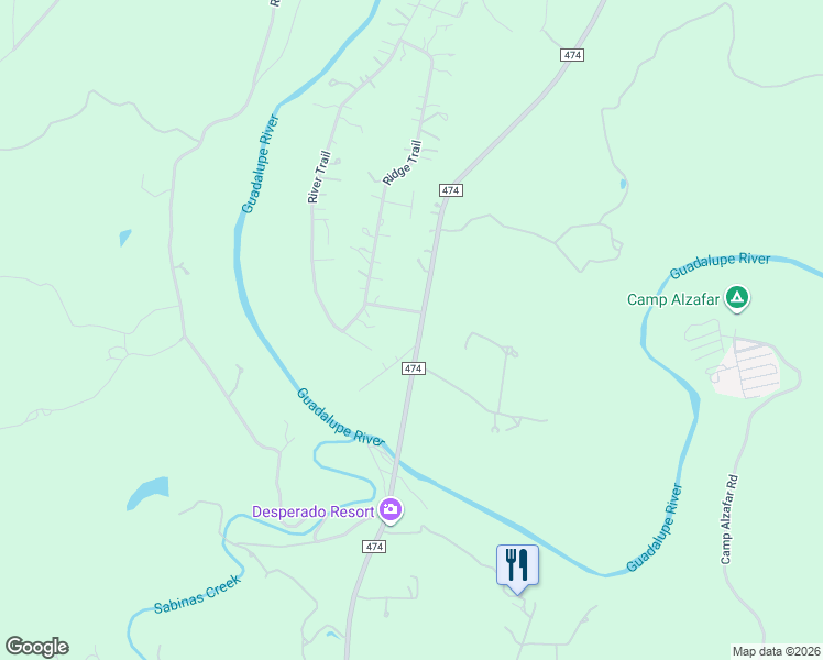 map of restaurants, bars, coffee shops, grocery stores, and more near 718 Farm to Market Road 474 in Boerne