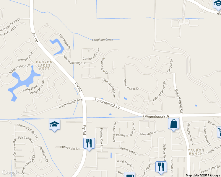 map of restaurants, bars, coffee shops, grocery stores, and more near 8110 Yarrow Drive in Cypress