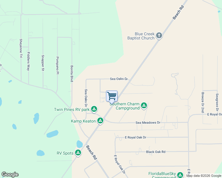 map of restaurants, bars, coffee shops, grocery stores, and more near 2745 Sea Oaks Loop in Perry