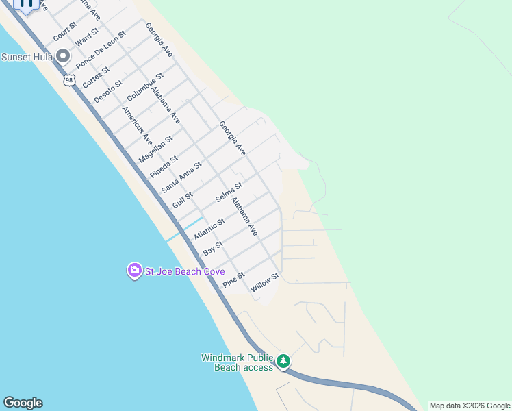 map of restaurants, bars, coffee shops, grocery stores, and more near 347 Bay Street in Port Saint Joe