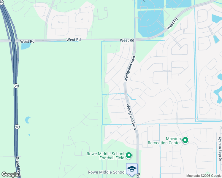map of restaurants, bars, coffee shops, grocery stores, and more near Unnamed Road in Cypress