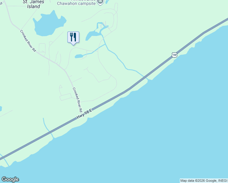 map of restaurants, bars, coffee shops, grocery stores, and more near 156 Royal Tern Way in Carrabelle