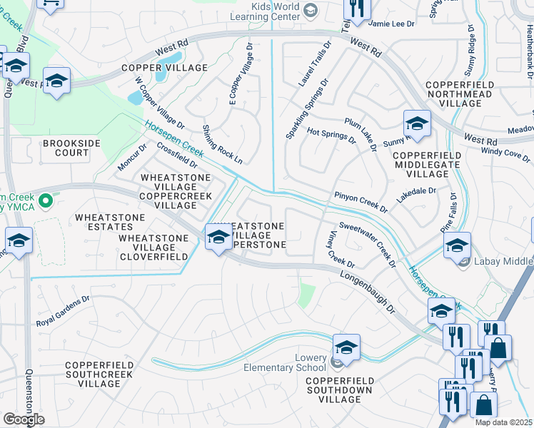 map of restaurants, bars, coffee shops, grocery stores, and more near 7902 Rothesay Chase Road in Houston