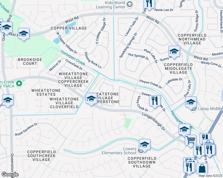 map of restaurants, bars, coffee shops, grocery stores, and more near 7902 Rothesay Chase Road in Houston