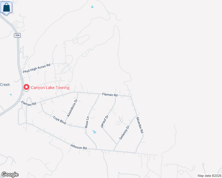map of restaurants, bars, coffee shops, grocery stores, and more near 1057 Flaman Road in Canyon Lake