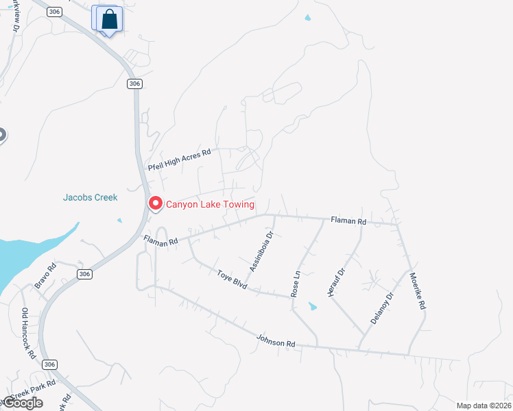 map of restaurants, bars, coffee shops, grocery stores, and more near 633 Flaman Road in Canyon Lake