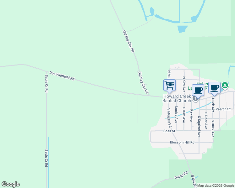 map of restaurants, bars, coffee shops, grocery stores, and more near 6705 Doc Whitfield Road in Wewahitchka