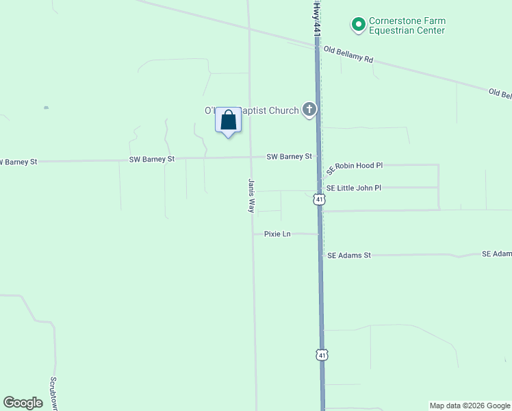 map of restaurants, bars, coffee shops, grocery stores, and more near 314 Janis Way in High Springs