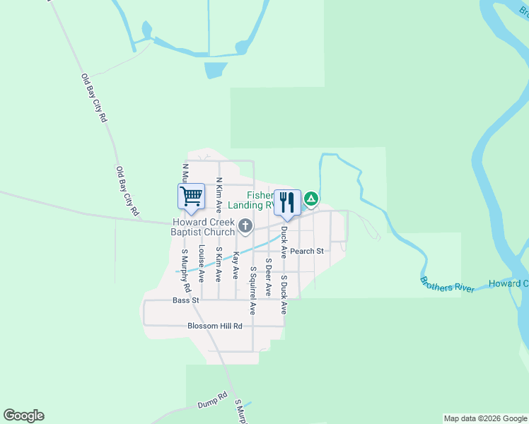map of restaurants, bars, coffee shops, grocery stores, and more near 154 North Deer Avenue in Wewahitchka