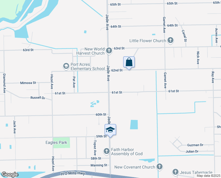 map of restaurants, bars, coffee shops, grocery stores, and more near 6212 Jade Avenue in Port Arthur