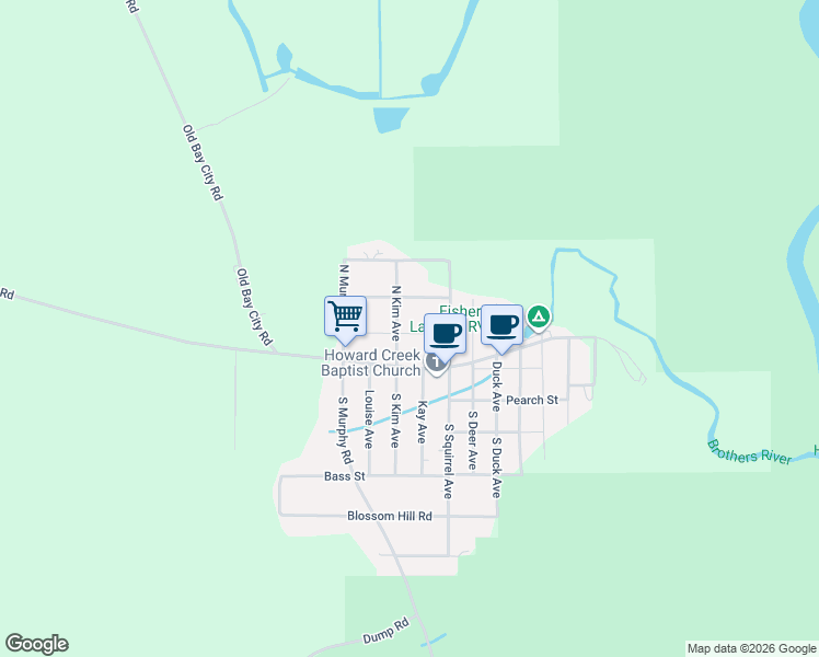 map of restaurants, bars, coffee shops, grocery stores, and more near 7113 David Whitfield Rd in Wewahitchka