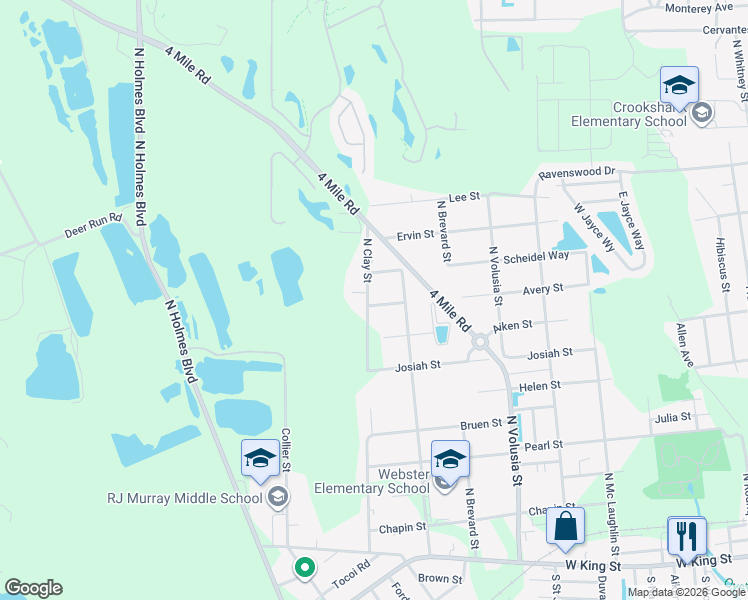 map of restaurants, bars, coffee shops, grocery stores, and more near 1000 North Clay Street in St. Augustine