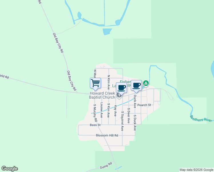 map of restaurants, bars, coffee shops, grocery stores, and more near 7113 David Whitfield Rd in Wewahitchka