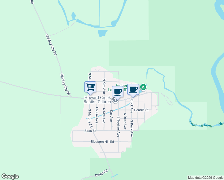map of restaurants, bars, coffee shops, grocery stores, and more near 7113 David Whitfield Rd in Wewahitchka