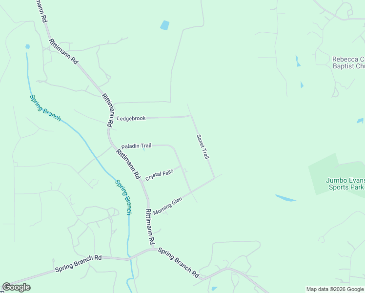 map of restaurants, bars, coffee shops, grocery stores, and more near 1273 Paladin Trail in Spring Branch