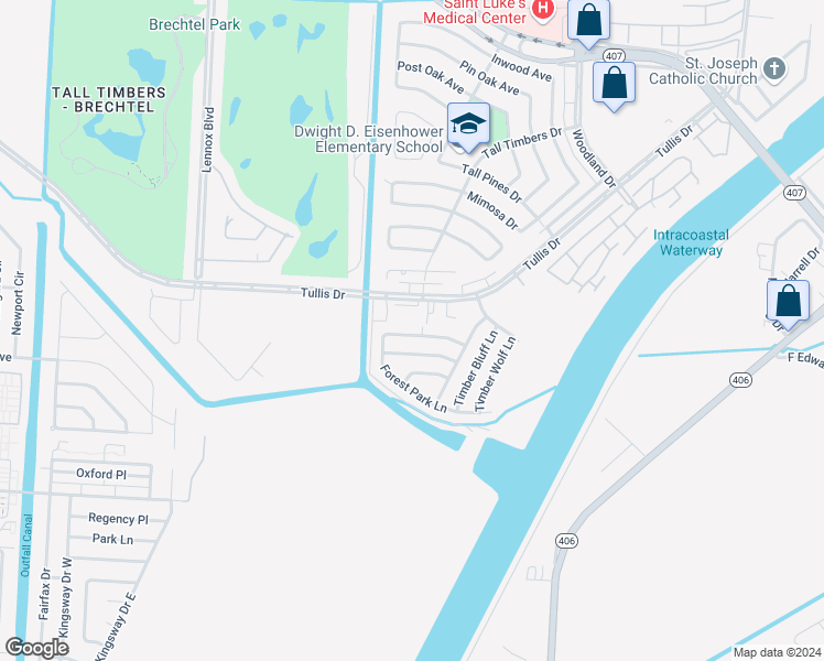 map of restaurants, bars, coffee shops, grocery stores, and more near 5154 Timber Haven Lane in New Orleans