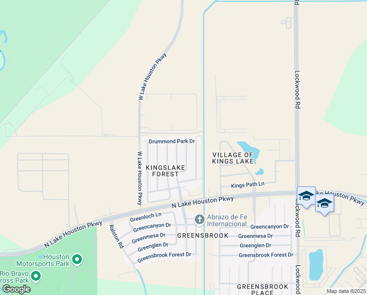 map of restaurants, bars, coffee shops, grocery stores, and more near 12335 Kings Chase Drive in Houston