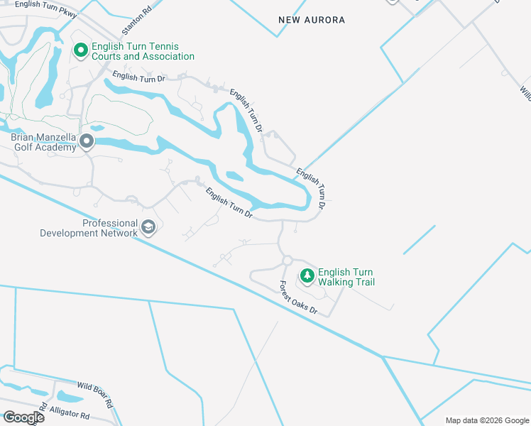 map of restaurants, bars, coffee shops, grocery stores, and more near 97 English Turn Drive in New Orleans