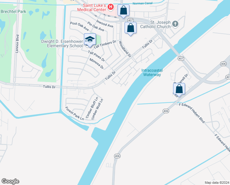 map of restaurants, bars, coffee shops, grocery stores, and more near 26 Cypress Grove Court in New Orleans