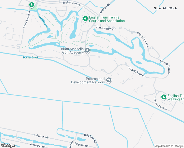 map of restaurants, bars, coffee shops, grocery stores, and more near 226 English Turn Drive in New Orleans