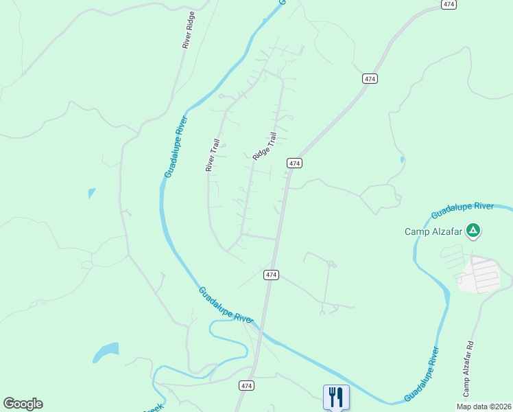 map of restaurants, bars, coffee shops, grocery stores, and more near 109 Ridge Trail in Boerne