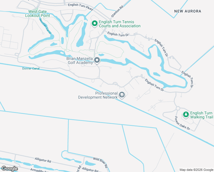 map of restaurants, bars, coffee shops, grocery stores, and more near 226 English Turn Drive in New Orleans