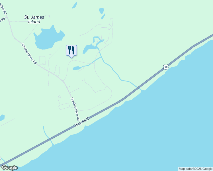 map of restaurants, bars, coffee shops, grocery stores, and more near 198 Royal Tern Way in Carrabelle