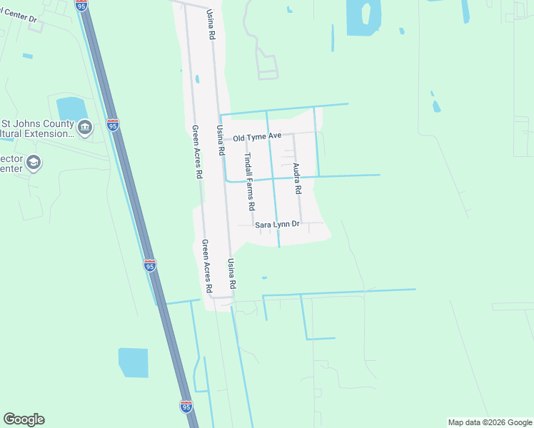 map of restaurants, bars, coffee shops, grocery stores, and more near 2079 Sara Lynn Drive in St. Augustine