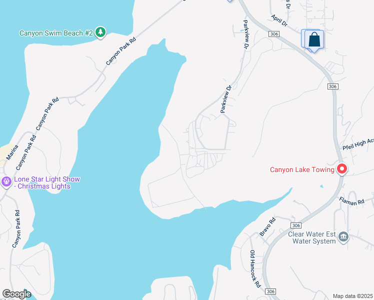 map of restaurants, bars, coffee shops, grocery stores, and more near 2154 Lakeland Drive in Canyon Lake