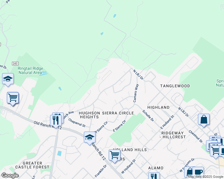 map of restaurants, bars, coffee shops, grocery stores, and more near 918 Sagewood Trail in San Marcos