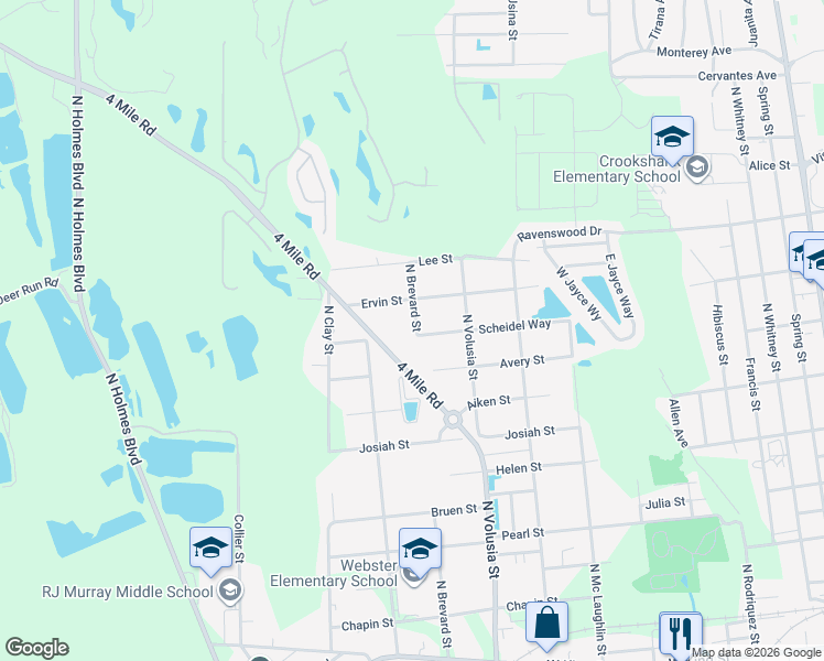 map of restaurants, bars, coffee shops, grocery stores, and more near 1101 North Brevard Street in St. Augustine