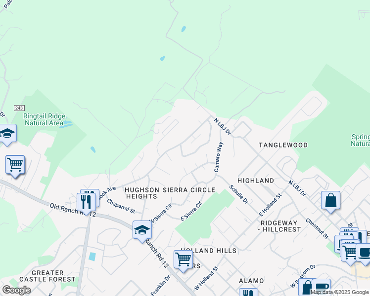 map of restaurants, bars, coffee shops, grocery stores, and more near 918 Sagewood Trail in San Marcos