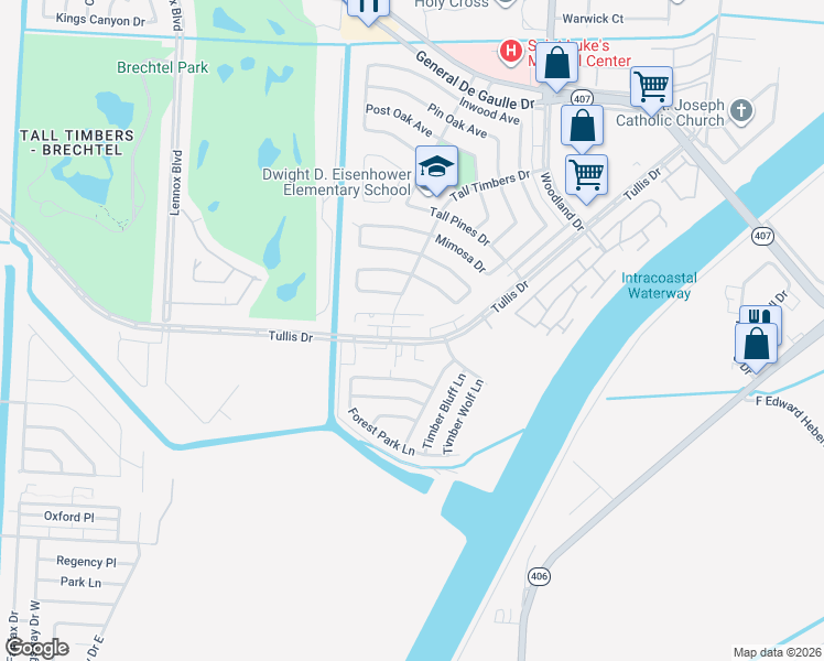 map of restaurants, bars, coffee shops, grocery stores, and more near 5366 Tullis Drive in New Orleans