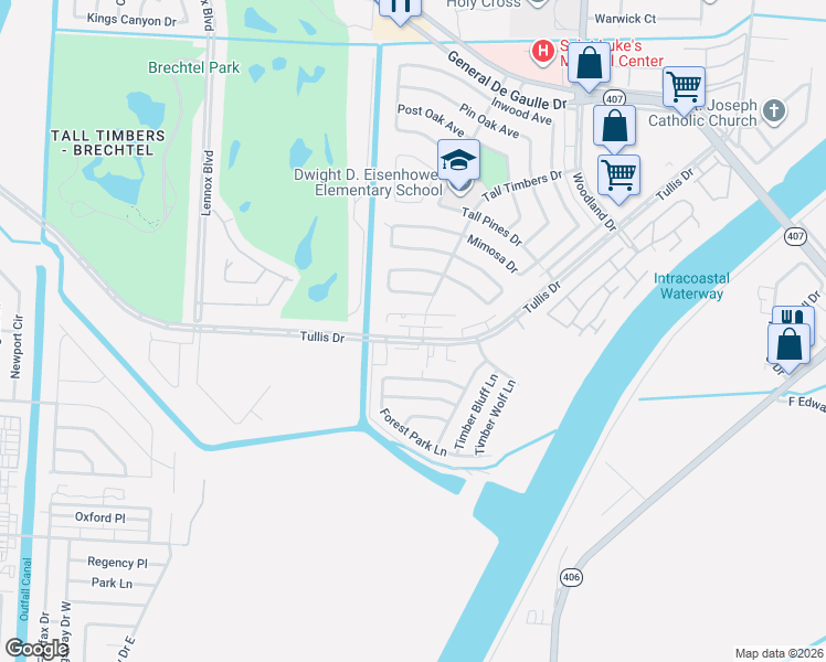 map of restaurants, bars, coffee shops, grocery stores, and more near 5282 Tullis Drive in New Orleans