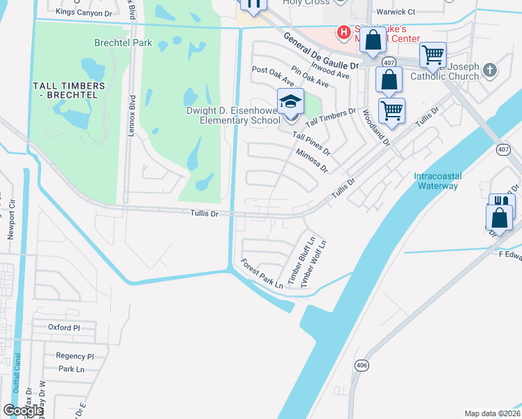 map of restaurants, bars, coffee shops, grocery stores, and more near 5282 Tullis Drive in New Orleans