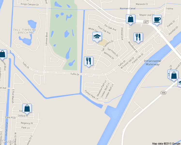 map of restaurants, bars, coffee shops, grocery stores, and more near 5282 Tullis Drive in New Orleans