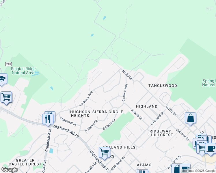 map of restaurants, bars, coffee shops, grocery stores, and more near 918 Sagewood Trail in San Marcos