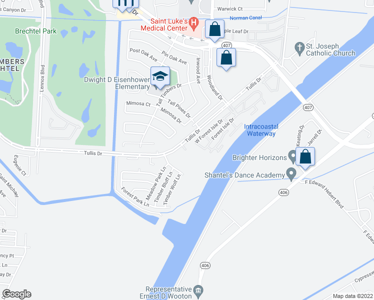 map of restaurants, bars, coffee shops, grocery stores, and more near 1 Cypress Grove Court in New Orleans