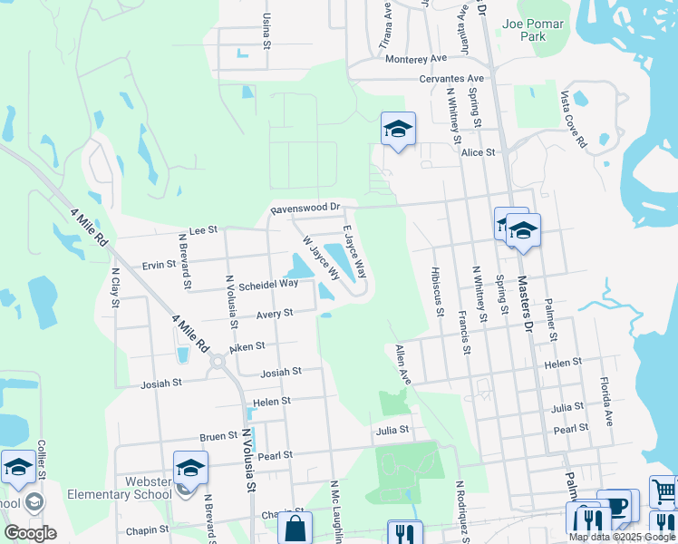 map of restaurants, bars, coffee shops, grocery stores, and more near 139 East Jayce Way in St. Augustine