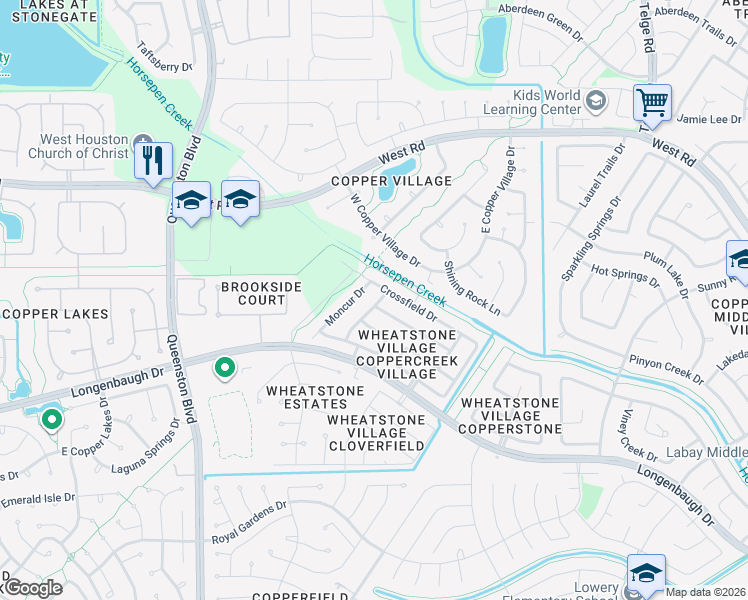 map of restaurants, bars, coffee shops, grocery stores, and more near 7919 Harvester Street in Houston