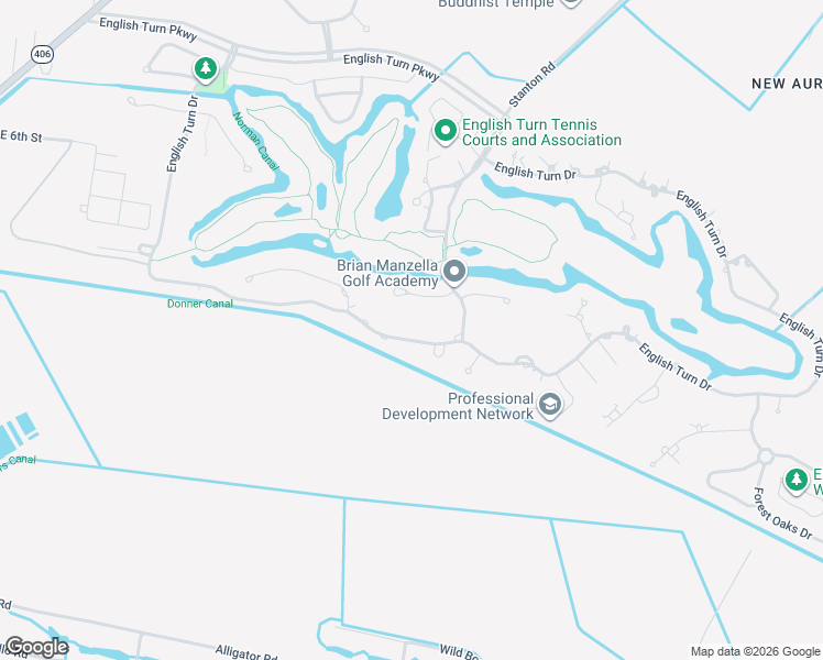 map of restaurants, bars, coffee shops, grocery stores, and more near 62 Harbour Town Court in New Orleans