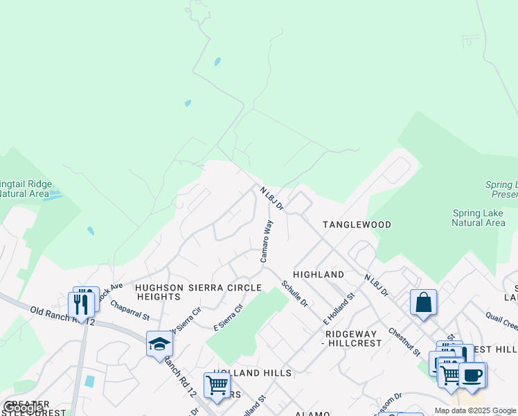 map of restaurants, bars, coffee shops, grocery stores, and more near 117-119 Cedargrove in San Marcos