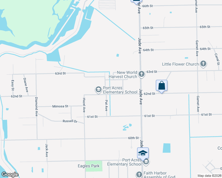 map of restaurants, bars, coffee shops, grocery stores, and more near 2890 Solomon Street in Port Arthur