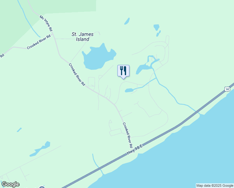 map of restaurants, bars, coffee shops, grocery stores, and more near 119 Laughing Gull Lane in Carrabelle