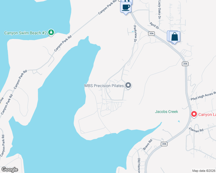 map of restaurants, bars, coffee shops, grocery stores, and more near 1185 Parkview Drive in Canyon Lake